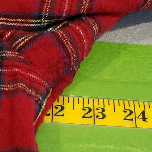 LL Bean Shirt Mens Red Plaid Flannel LS Button Down Size Medium M Cabin Lodge - Picture 9 of 11